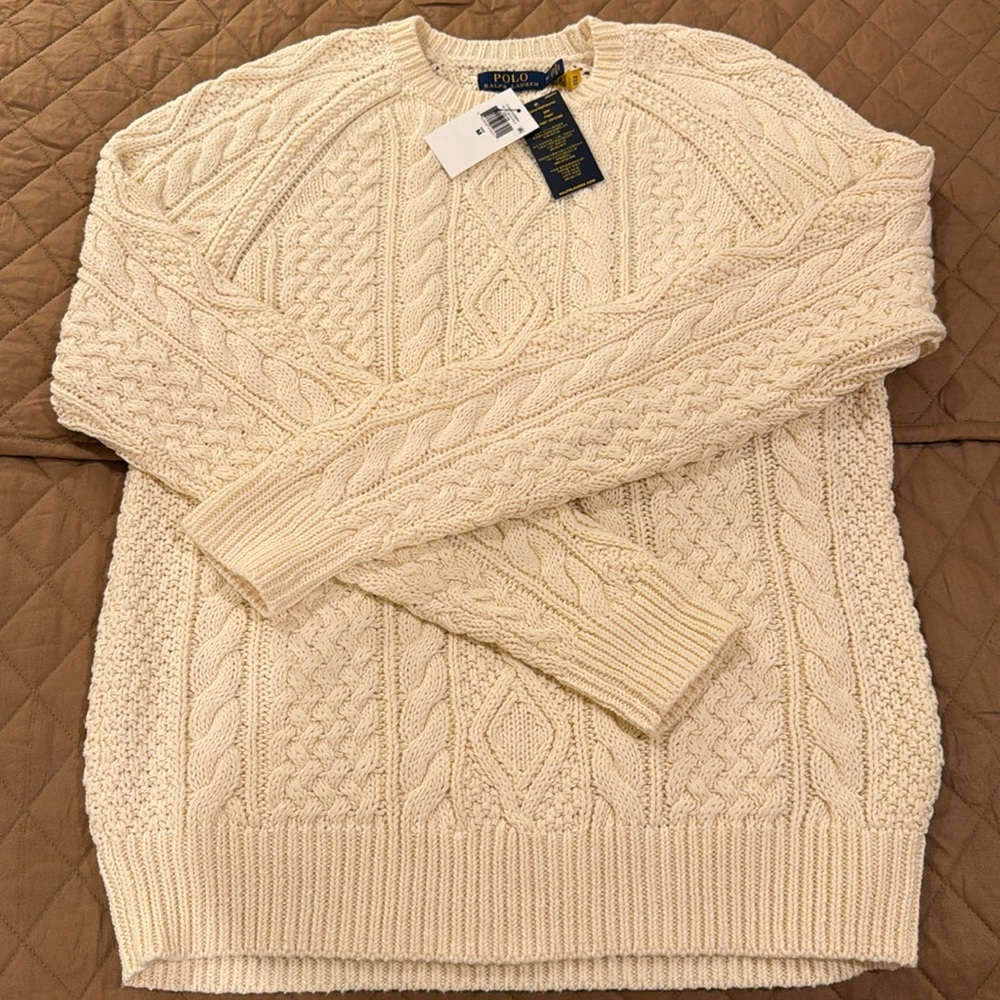 Polo Ralph Lauren Cotton cable knit sweater Sz M